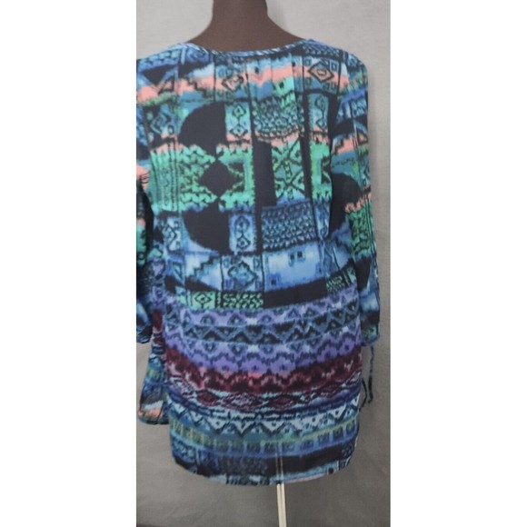 Nine West Vintage America Women’s Sz M Sheer Southwestern Oversize Tunic Top - Picture 3 of 8